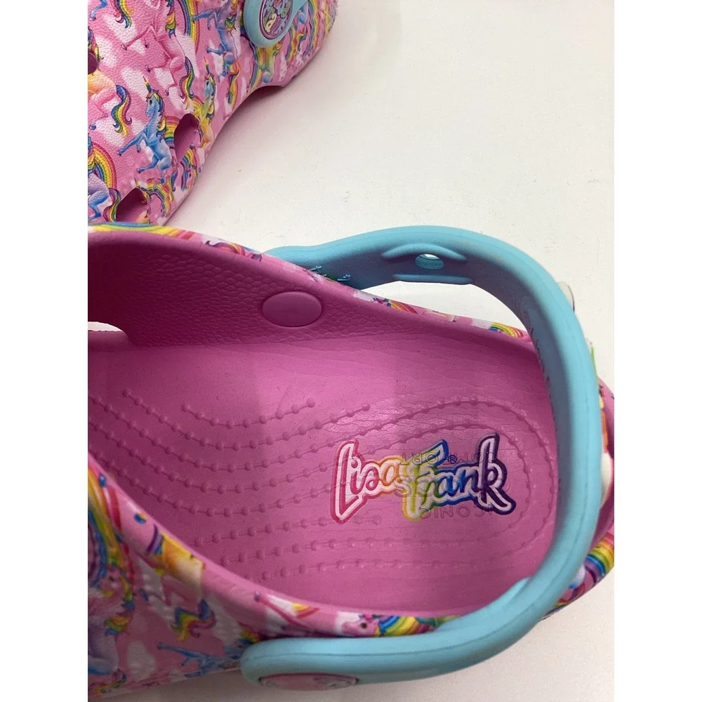 Crocs x Lisa Frank Classic Clog Pink Unicorn Rainbow Kids Size 11 Clogs 208253